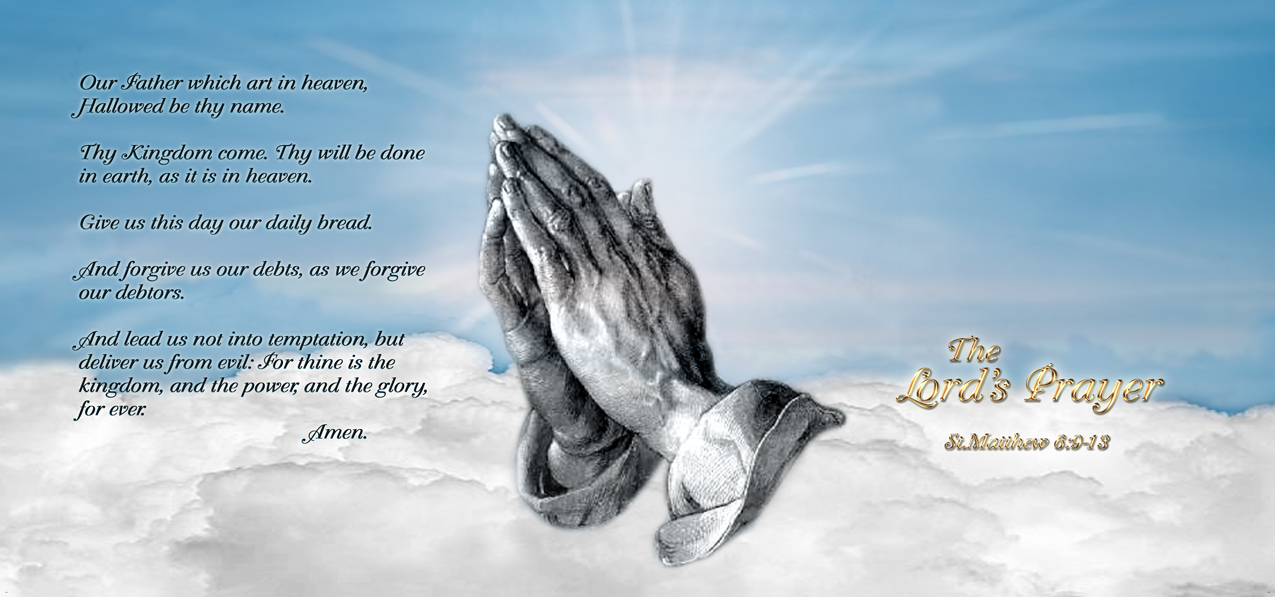 Lords Prayer Clouds Blue